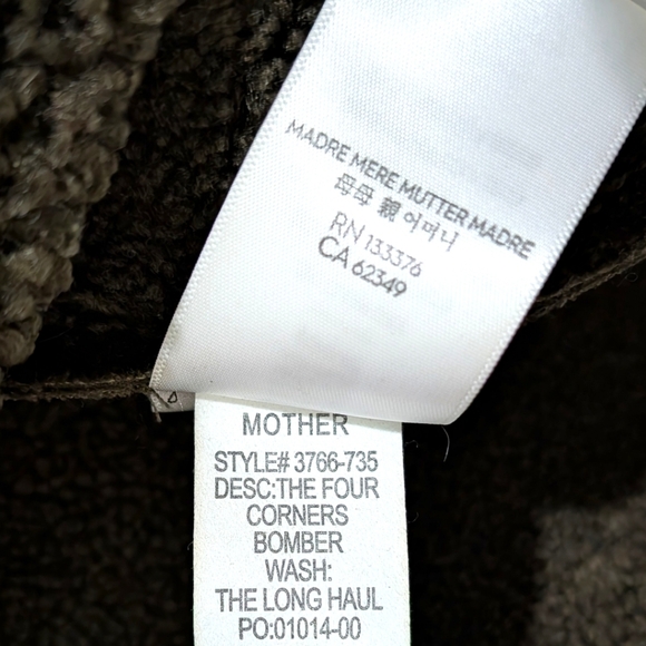 MOTHER Denim Faux Suede & Shearling The Four Corners Bomber - The Long Haul - S - Picture 13 of 14